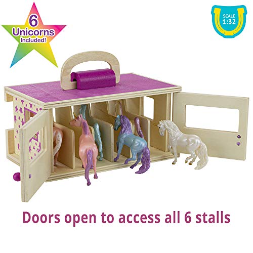 Top 10 Horses Unicorn Magic Wooden Stable Playset With 6 Unicorns 6 Piece Playset 6 Stablemates Unicorns Included 6 H X 9 L X 2.5 D 1:32 Scale Model 59218 Multicolo - Construction Vehicle Activity Set