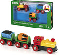 Budget RIO World – 33319 Battery Operated Action Train 3 Piece Toy Train For Kids Ages 3 And Up - Classic Train Play Edition