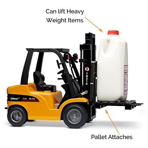 Deals Jumbo Remote Control Forklift 13 Inch Tall 8 Channel Full Functional Professional RC Forklift Construction Toys High Powered Motors 1:10 Scale – Heavy Metal – (TR-216) - Construction Vehicle Activity Set