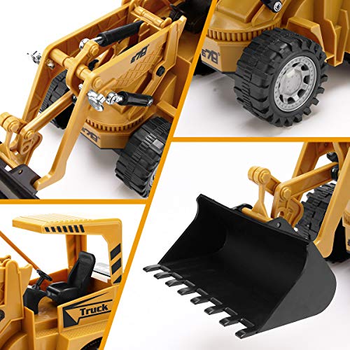 Remote Control Construction Toy – RC Bulldozer 1/24 Front Loader RC Tractor Vehicles With 2 Rechargeable Batteries Pretend Construction Playset Toys For 3 4 5 6 Years Old Boys Girls Kids Gift - Construction Vehicle Activity Set
