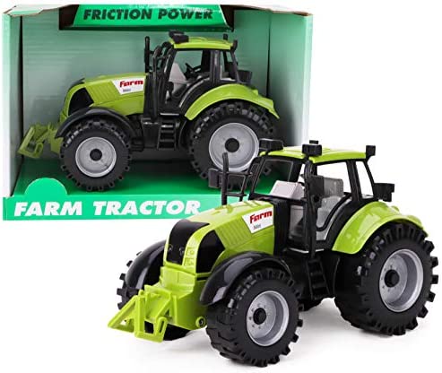 Friction Powered Farm Tractor With Opening Bonnet (Pink) - Construction Vehicle Activity Set