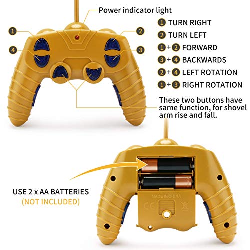 Remote Control Construction Toy – RC Bulldozer 1/24 Front Loader RC Tractor Vehicles With 2 Rechargeable Batteries Pretend Construction Playset Toys For 3 4 5 6 Years Old Boys Girls Kids Gift - Construction Vehicle Activity Set