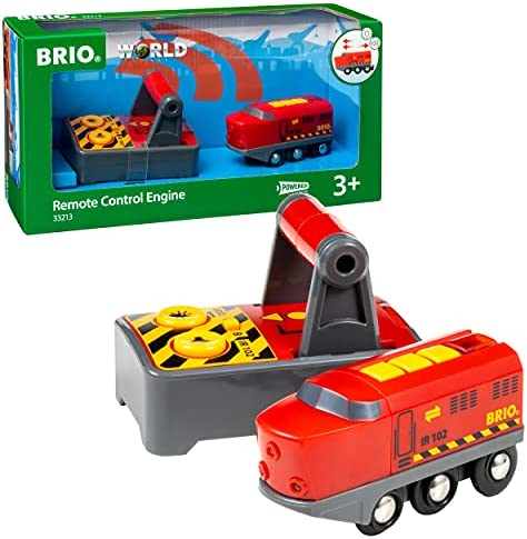 RIO World 33213 – RC Train – 2 Piece Wooden Toy Train Set For Kids Age 3 And Up - Classic Train Play Edition
