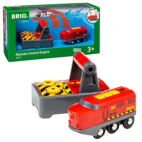 RIO World 33213 – RC Train – 2 Piece Wooden Toy Train Set For Kids Age 3 And Up - Classic Train Play Edition
