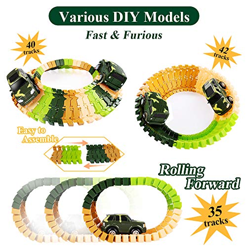 New Dinosaur Train Toys For Kids Longer Track 6 Realistic Jurassic Dino Figures 2 Electric Toy Car Twisted Flexible Train Track Set For Toddlers Boys & Girls 3 4 5 6 7 Years - Indoor Racing Activity Set