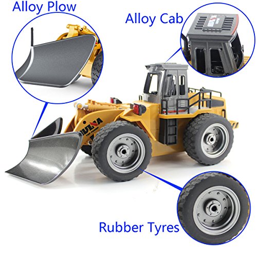 Deals Fisca RC Truck Remote Control Snow Plow 6 Channel 2.4G Alloy Snow Sweeper Vehicle 4WD Tractor Toy With Lights For Kid - Construction Vehicle Activity Set