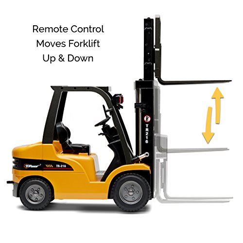 Deals Jumbo Remote Control Forklift 13 Inch Tall 8 Channel Full Functional Professional RC Forklift Construction Toys High Powered Motors 1:10 Scale – Heavy Metal – (TR-216) - Construction Vehicle Activity Set