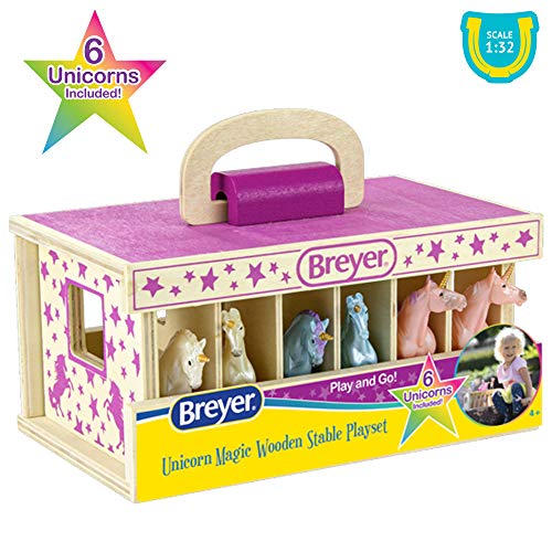 Top 10 Horses Unicorn Magic Wooden Stable Playset With 6 Unicorns 6 Piece Playset 6 Stablemates Unicorns Included 6 H X 9 L X 2.5 D 1:32 Scale Model 59218 Multicolo - Construction Vehicle Activity Set