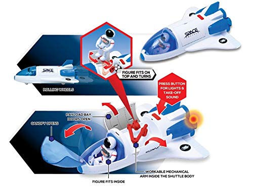 Stro Venture Space Playset – Toy Space Shuttle & Space Rover With Lights And Sound & 2 Astronaut Figurine Gift Toys For Boys And Girls - Astronaut Imagination Edition
