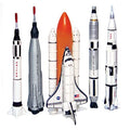 Spaceship Rocket Set – 5 Piece Space Program NASA Collector s Set – Mercury Gemini Apollo Saturn Rockets And Space Shuttle - Astronaut Imagination Edition