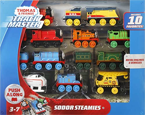 Deals Price Thomas & Friends Sodor Steamies 10-Pack Of Die-Cast Metal Push-Along Train Engines And Vehicles For Preschool Kids Ages 3 And Up - Classic Train Play Edition