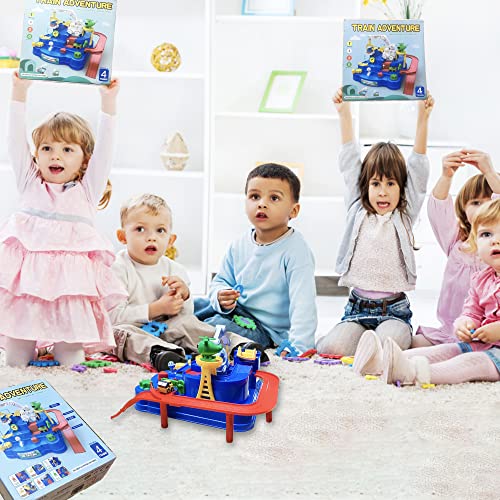 New Toddler Race Track Kids Boy Car Toys Age 3 4 Year Old Boys Girls Preschool Puzzle Rail Car Adventure City Rescue Game Parking Garage Playset Birthday Educational Gifts For Kids Ages 3 4 5 6 Years Old - Indoor Racing Activity Set