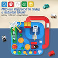 Preschool Educational Car Toys Gifts Puzzle Car Race Tracks Race Track Toys For Boy Car Adventure Toy For 3 4 5 6 7 8 Years Old Kids (Blue Helicopter Car) - Indoor Racing Activity Set