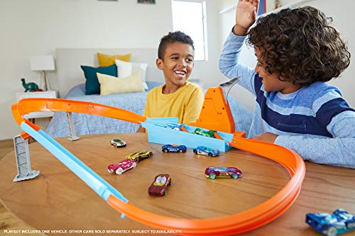 Rapid Raceway Champion Action Hot Wheels Championship Track Speed Boost Oval Track Ages 4 And Older - Indoor Racing Activity Set