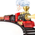 Cheap Train Set – Train Toy For Boys Girls W/ Smokes Lights & Sound Railway Kits W/ Steam Locomotive Engine Cargo Cars & Tracks Christmas Gifts For 3 4 5 6 7 8+ Year Old Kids Red - Classic Train Play Edition