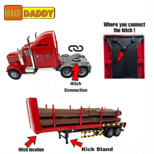 Wholesale Rig Heavy Duty Tractor Trailer Transport Series Lumber Truck Tractor Trailer - Construction Vehicle Activity Set