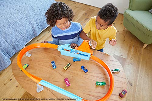 Rapid Raceway Champion Action Hot Wheels Championship Track Speed Boost Oval Track Ages 4 And Older - Indoor Racing Activity Set