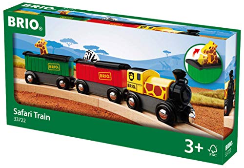 RIO World – 33722 Safari Train 3 Piece Toy Train Accessory For Kids Age 3 And Up - Classic Train Play Edition