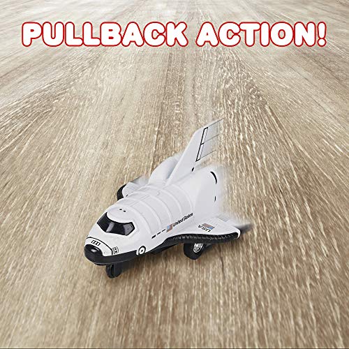 Diecast Mini Space Shuttle With Pullback Mechanism Set Of 2 Diecast Metal NASA Space Toys For Boys Astronaut Cake Decorations Astronaut Space Theme Party Favors - Astronaut Imagination Edition
