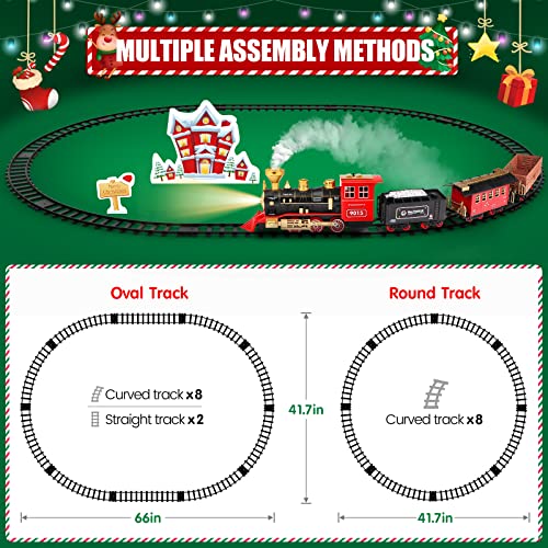 Cheap Train Set – Train Toy For Boys Girls W/ Smokes Lights & Sound Railway Kits W/ Steam Locomotive Engine Cargo Cars & Tracks Christmas Gifts For 3 4 5 6 7 8+ Year Old Kids Red - Classic Train Play Edition
