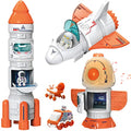 Space Toy For Kids Rocket Ship Toys With Space Shuttle Astronaut Figures Space Rover Spaces Station 5 In 1 Spaceship Toy For Boys 3-8 Aerospace Model Space Figure Toys With Sound & Ligh - Astronaut Imagination Edition