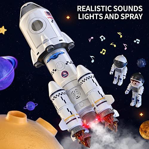 New Space Shuttle Rocket Toys For 3 4 5 6 7 8 9 Years Old Kids Science Educational Toys 5-in-1 STEM Aerospace Toys With 2 Astronauts Projection Lamp Space Adventure Toys Gift For Boys Girls 3+ - Astronaut Imagination Edition