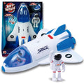Stro Venture Space Shuttle Toy – Plastic Spaceship For Kids With Lights And Sound – Astronaut Figure Openable Cockpit And Compartment Extended Arm – Fun Space Gift Toys For Any Mission & Adventure - Astronaut Imagination Edition
