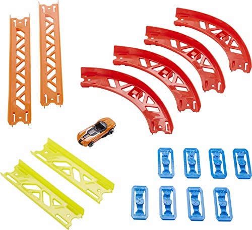 Track Builder Pack Assorted Curve Parts Connecting Sets Ages 4 And Older - Indoor Racing Activity Set