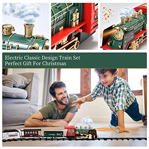 Train Set – Rechargeable Battery And Remote – Around The Christmas Tree With Water Steam Music & Lights – Electric Train Toy Gift Toys For Age 3 4 5 6 7 8+ Kids Toddlers 2022 Remote Control Train Se - Classic Train Play Edition