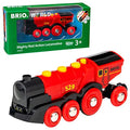 RIO World 33592 Mighty Red Action Locomotive Battery Operated Toy Train With Light And Sound Effects For Kids Age 3 And Up - Classic Train Play Edition