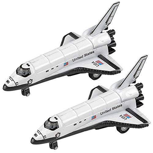 Diecast Space Shuttle With Pullback Mechanism Set Of 2 Diecast Metal NASA Space Toys For Boys Astronaut Cake Decorations Astronaut Space Theme Party Favors - Astronaut Imagination Edition