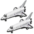 Diecast Space Shuttle With Pullback Mechanism Set Of 2 Diecast Metal NASA Space Toys For Boys Astronaut Cake Decorations Astronaut Space Theme Party Favors - Astronaut Imagination Edition