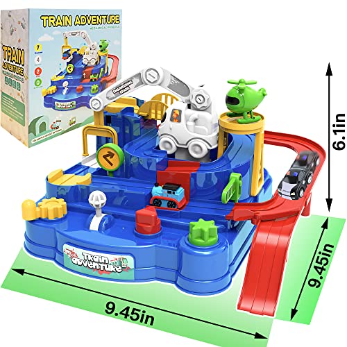 New Toddler Race Track Kids Boy Car Toys Age 3 4 Year Old Boys Girls Preschool Puzzle Rail Car Adventure City Rescue Game Parking Garage Playset Birthday Educational Gifts For Kids Ages 3 4 5 6 Years Old - Indoor Racing Activity Set