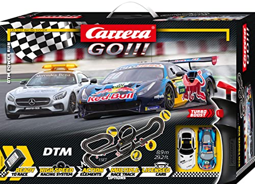 Wholesale GO 62543 DTM Power Run Electric Powered Slot Car Racing Kids Toy Race Track Set Includes 2 Hand Controllers And 2 DTM Cars In 1:43 Scal - Indoor Racing Activity Set