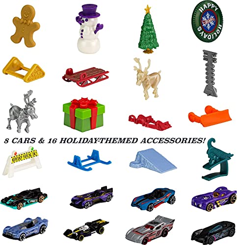 Top 10 2021 Advent Calendar With 24 Surprises That Include 8 1:64 Scale Vehicles & Other Cool Accessories Plus A Play Pane Mat For Collectors & Kids 3 Years Old & Up - Indoor Racing Activity Set