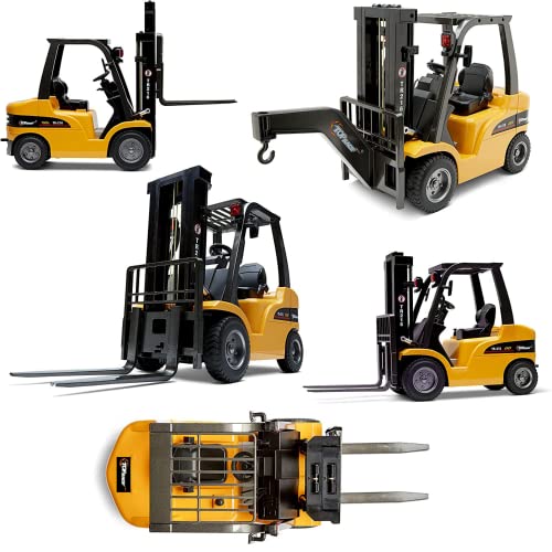 Deals Jumbo Remote Control Forklift 13 Inch Tall 8 Channel Full Functional Professional RC Forklift Construction Toys High Powered Motors 1:10 Scale – Heavy Metal – (TR-216) - Construction Vehicle Activity Set