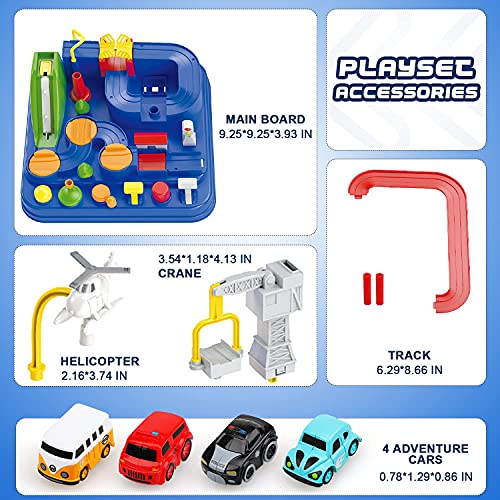 New Car Adventure Toys Race Track For Toddlers – Boy Toy & Race Tracks For Boys – Toddler Car Toys Preschool Educational Toy Cars For Kids 3 4 5 6 7 Year Old Car Track Gifts For Kids - Indoor Racing Activity Set