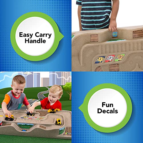Portable Carry And Go Kids Race Track Toy Car Train Table 2-Sided No Assembly For Children 3 4 5 6 7 Years Old Boys Girls Made In USA - Indoor Racing Activity Set