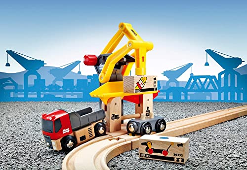 RIO World – 33280 Freight Goods Station Toy Train Accessories For Kids Age 3 And Up Green - Classic Train Play Edition