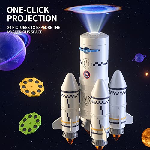 New Space Shuttle Rocket Toys For 3 4 5 6 7 8 9 Years Old Kids Science Educational Toys 5-in-1 STEM Aerospace Toys With 2 Astronauts Projection Lamp Space Adventure Toys Gift For Boys Girls 3+ - Astronaut Imagination Edition