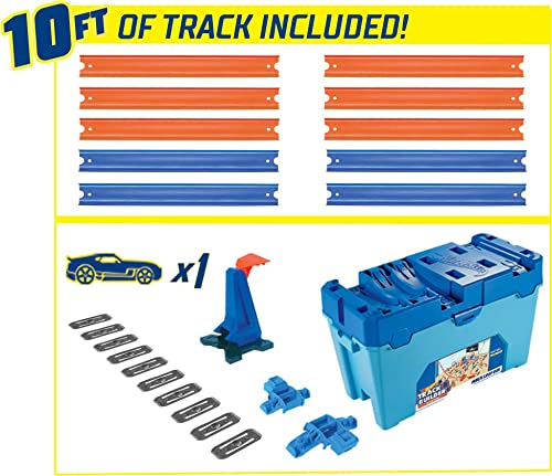 Deals Track Builder Multi Loop Box Ultimate Storage 10 Feet Of Track Connectors Launcher Diecast Car Portable Ages 4 And Abov - Indoor Racing Activity Set