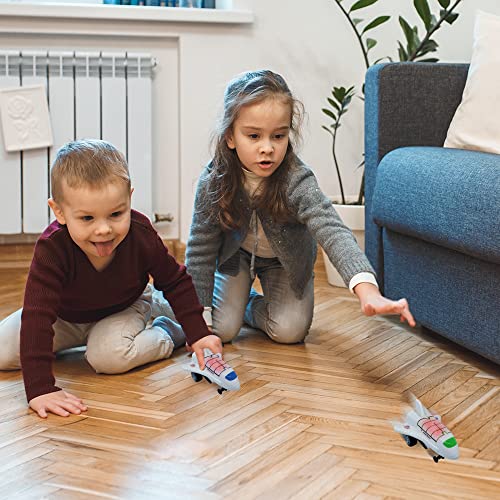 New Light Up Space Shuttle Toys Battery Operated Spaceship Toy With LEDs Sound And Push And Go Motion NASA Toys Outer Space Shuttle Toy Gifts For Boys And Girls Set Of 3 - Astronaut Imagination Edition