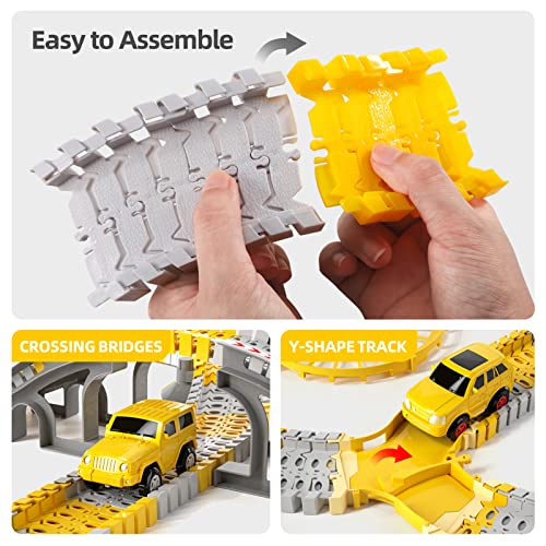 Wholesale IHaHa 236 PCS Construction Toys Race Tracks For Boys Kids Toys 6 PCS Construction Car And Flexible Track Playset Create A Engineering Road For 3 4 5 6 Year Old Boys Girls Toys - Indoor Racing Activity Set