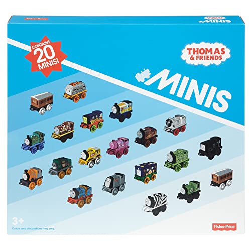 Budget MINIS Toy Train Pack Set Of 20 Miniature Push-Along Engines And Railway Vehicles For Preschool Pretend Play - Classic Train Play Edition