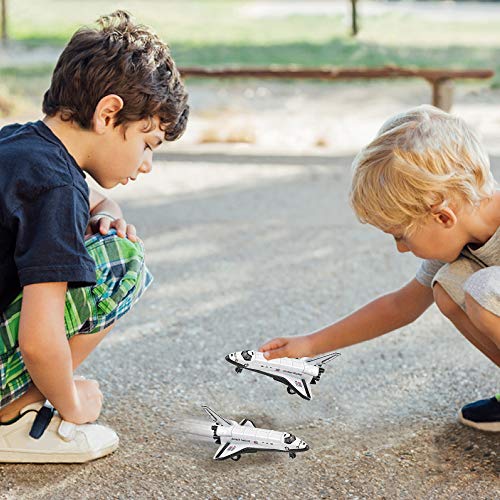 Diecast Space Shuttle With Pullback Mechanism Set Of 2 Diecast Metal NASA Space Toys For Boys Astronaut Cake Decorations Astronaut Space Theme Party Favors - Astronaut Imagination Edition