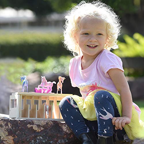 Top 10 Horses Unicorn Magic Wooden Stable Playset With 6 Unicorns 6 Piece Playset 6 Stablemates Unicorns Included 6 H X 9 L X 2.5 D 1:32 Scale Model 59218 Multicolo - Construction Vehicle Activity Set