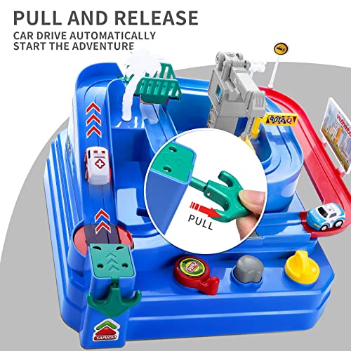 Deals Kids Race Track Car Adventure Toy For Toddlers – Car Rescue Adventure Toys Gifts For Boys Age 3 Car Toys For Toddlers 2-4 Years Educational Puzzles Car Toys For 4 5 6 Year Old Boys Girls - Indoor Racing Activity Set