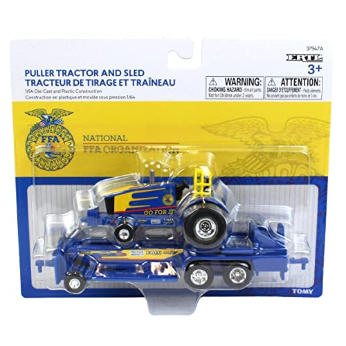 New Set Of 2 1/64 FFA Die-cast Pulling Tractors & Sleds 37480 - Construction Vehicle Activity Set