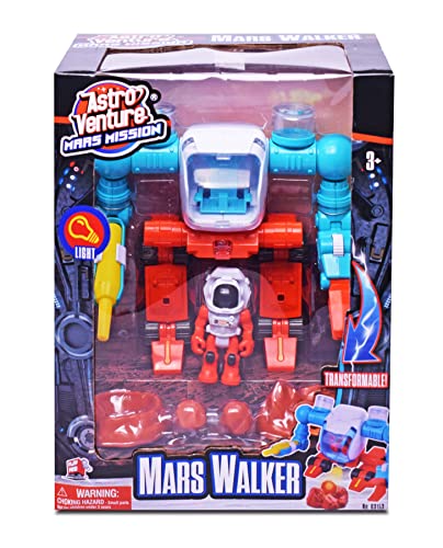 Stro Venture Mars Walker Mars Mission Space Toy Transformable Explorer Robot With Light Astronaut Figure And Accessories Transform From Walking To Driving Mode - Astronaut Imagination Edition