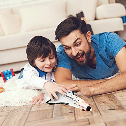 Light Up Space Shuttle Toy 1PC Battery Operated Spaceship Toy With LEDs Sounds And Pullback Motion Outer Space Party Decoration Great Space Gifts For Boys And Girls 6 Inches - Astronaut Imagination Edition